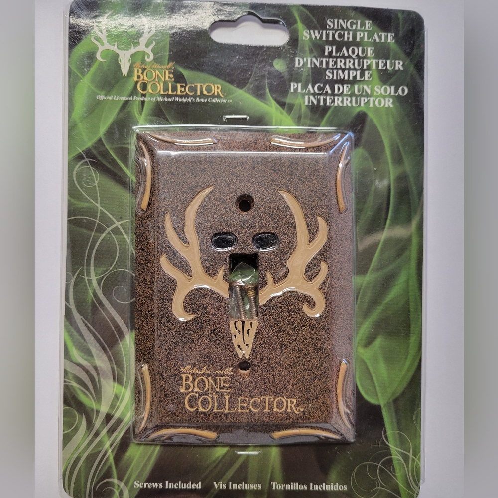 10/$30 Bone Collector Unisex Single Switchplate Brown One Size NEW